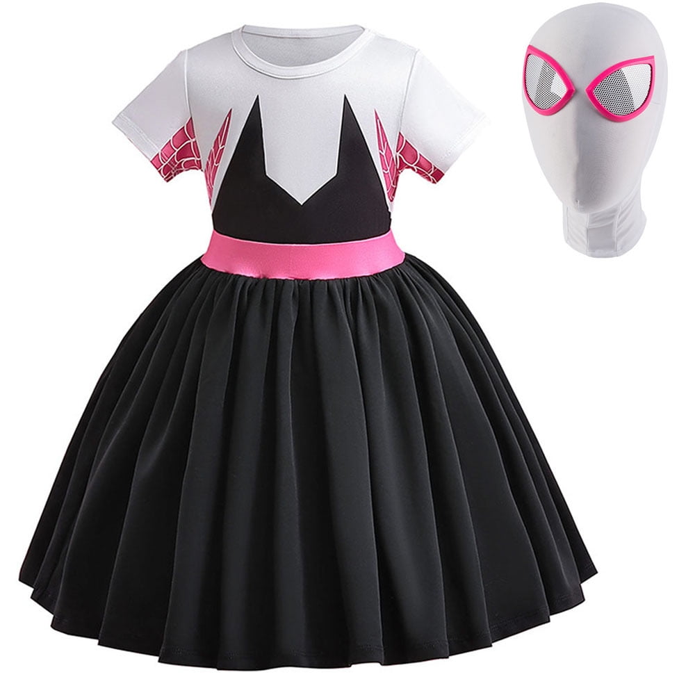 Girls Spiderman-Gwen Cosplay Dress Halloween Party Costumes With Cape -  Walmart.com