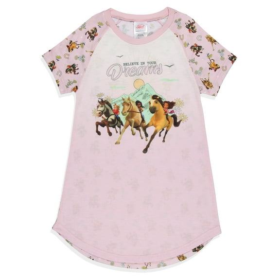 Girls' Spirit Untamed Movie Believe In Your Dreams Nightgown Sleep Pajama