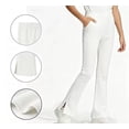 thumbnail image 1 of Girls Split Flare Pants Solid Color High Waist Stretchy Yoga Trousers Kids Casual Slim Comfy Long Pants White 5-6 Years, 1 of 7