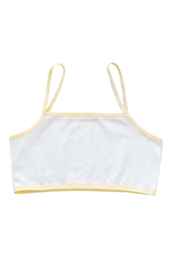Girls Sport Bras Ages 8-12 Spaghetti Straps Soft Comfortable Training Bra Lightweight Seamless Kids Underwear Camisole Solid Color Bralettes Beige 8-12 Years