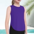 thumbnail image 1 of Girls Sport Tank Tops Sleeveless Crewneck Solid Color Curved Hem Summer Athletic Gym Tops Size 11-12Y, 1 of 4