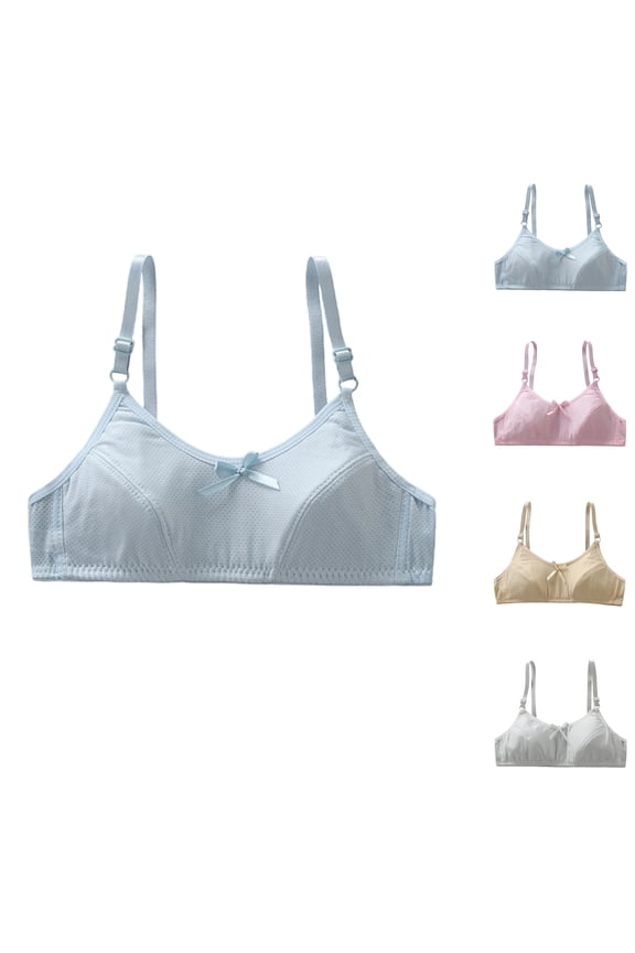 Girls Sports Bra 10-14 Years Old Teen Training Lingerie, Adjustable Shoulder Strap Fixed Cup Bralette, Breathable Cotton Comfort Underwear, Seamless Supportive Puberty Vest, Non Slip Daily Top