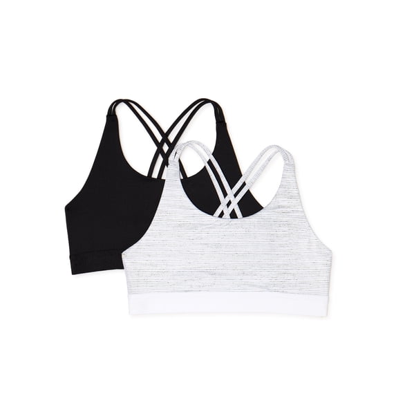 Girls Sports Bra, 2 Pack, Sizes XS-XXL