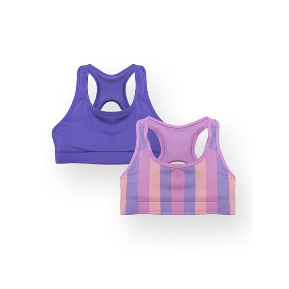 Girls Sports Bra, 2 Pack, Sizes XS-XXL