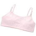 thumbnail image 1 of Girls Sports Bra Training Solid Color Teen Bra Spaghetti Strap Lightweight Seamless Bra,Pink,L, 1 of 6