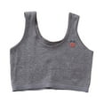 thumbnail image 1 of Girls Sports Bras 10-12 Years Old Teen Girls' Training Bra Seamless Cotton Cami Wireless Bras Elastic Kids Sports Bra Crop Tops,Grey,10-14 Years, 1 of 3