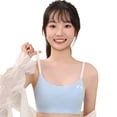 thumbnail image 1 of Girls Sports Bras 6-11 Seamless Racerback Training Bras for Girls-No Pads, Chest Double Lined Blue 10-11Y, 1 of 8