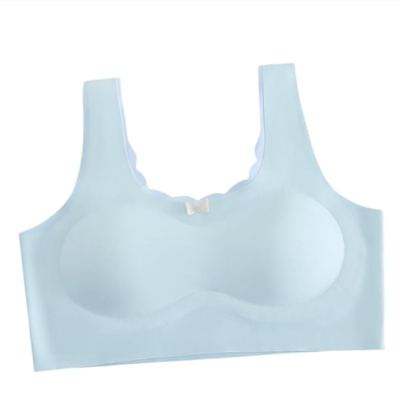 Girls Sports Bras Big Girls' Sports Seamless Bra with Breathable Padding Bras Teens Cotton Training Bras Light Green,M