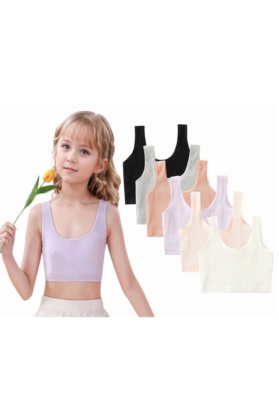 Girls Sports Bras Cotton Developed Kids Sports No Wire Girl Training Bra Teens 8-14 Years