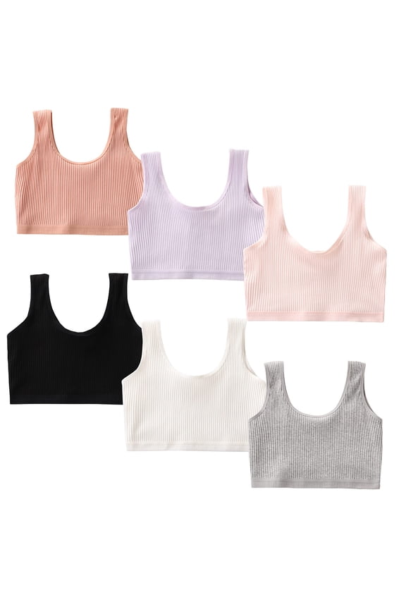 Girls Training Bra Teen Cotton Developed Molded Microfiber No Wire Sports Bra Teens 7-13 Years