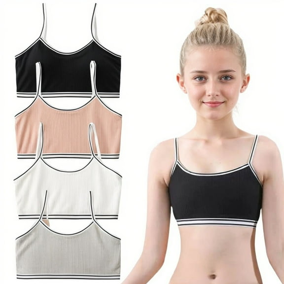 Girls Sports Bras Kids Sports Developed Training No Wire Under Outfit Bra Teens 10-16 Years