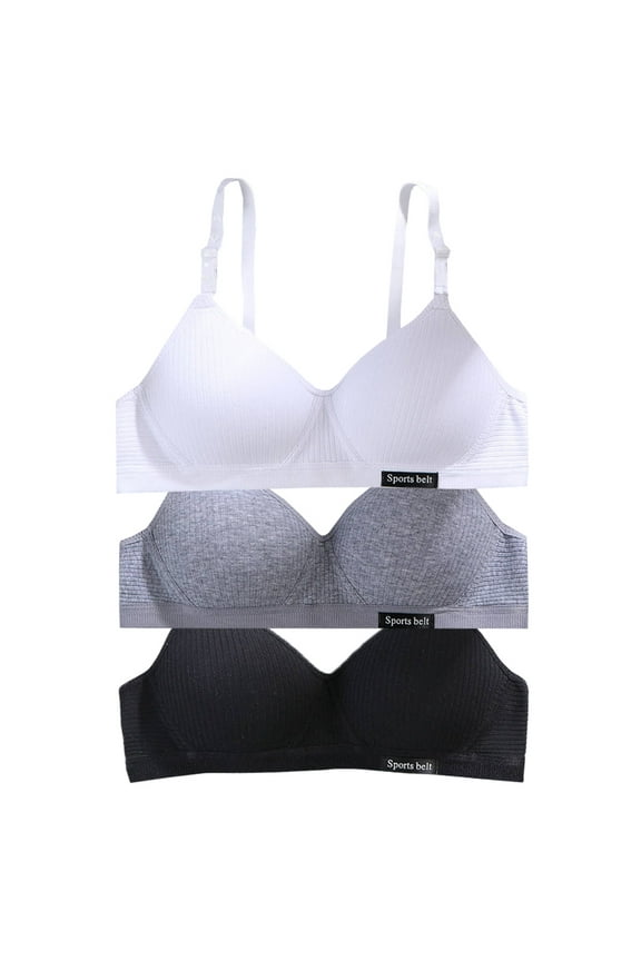 Girls Sports Bras Kids Sports Thin Cotton Breathable Adjustable Straps Girls' Training Bras No Wire A-Cup