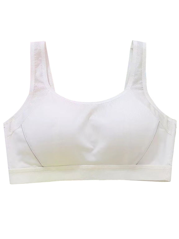 Girls Sports Bras Teen Girls' Underwear Period Comfyable Breathable Small Student Bra Thin Tween Bra Padded White 85