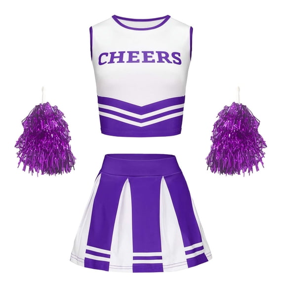 Girls Sports Meet Cheer Team Set With Handflowers Stylish Clothing