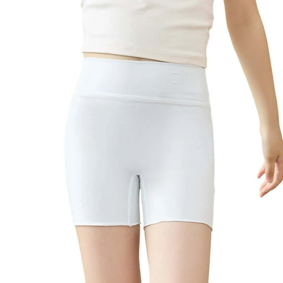 Girls Sports Shorts Anti-Glare Safety Shorts Casual Bottom Pants High Waist White 9 Years-10 Years