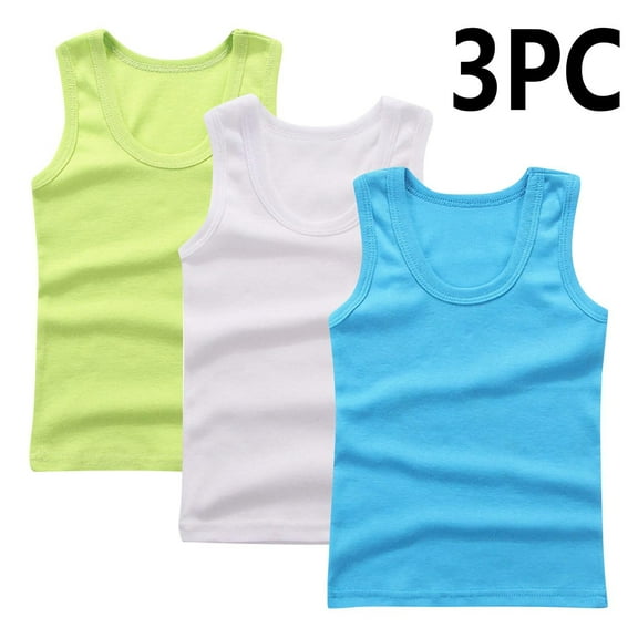 Girls Sports Tank Tops 3-Pack Toddler Girls Tank Tops - Unisex Boys Girls Sleeveless Tanks Undershirts - Kids Solid Workout Sports Running Breathable Yoga Tank Tops New Dark Blue 4T