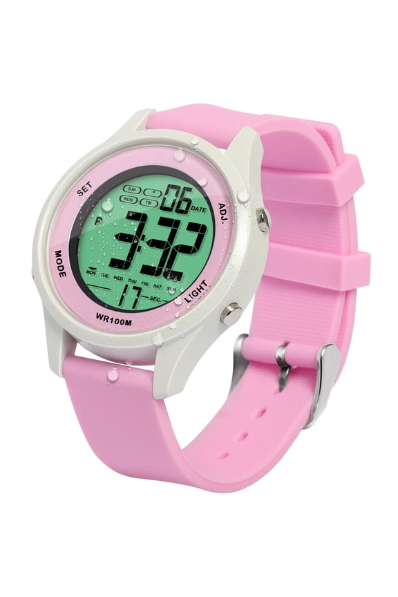 Girls' Sports Watch 10 ATM Waterproof for Swimming and Diving with Alarm, Stopwatch, Timer, Countdown, Dual Time Zone, Calendar, Backlight, 12 or 24 Hours Format, Silicone Band