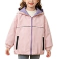 thumbnail image 1 of Girls Sporty Rain Jacket Waterproof Packable Lined Running Hooded Jacket Windbreaker Raincoat Kids Water-Resistant Rain Coats, 1 of 8