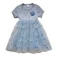 thumbnail image 1 of Girls Spring Dress Casual Round Neck Short Sleeve Flowers Mesh Tutu Dress Dresses for Girls Blue 12-18 Months, 1 of 5