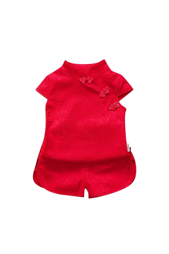 Girls Spring Dress Flower Cheongsam Kid Qipao Skirt Tang Suit Cute Kids Chinese Traditional Floral Dress Size 12-18Months