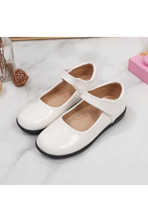 Girls' Spring Leather Shoes Solid Color Bright Face Children's Performance Shoes Dance Shoes Princess Gift Shoes Student Shoes chicas vestir zapatos