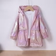 thumbnail image 1 of Girls Spring Lightweight Zip Up Hooded Thin Jacket Colorful Casual Outer Coat Pink 7-8 Years, 1 of 3