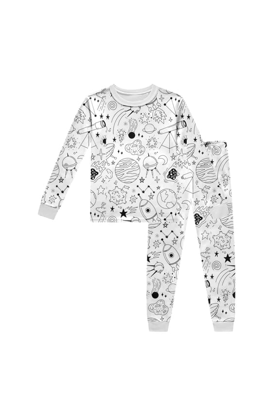 Girls Spring Outfits Kids Diy Art Paint Your Own Long Sleeve Top and Pants Homewear Set Baby Clothes for Girls White 2T