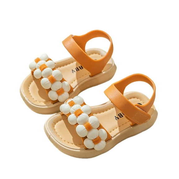 Girls Spring Sandals 8.5-9 Years Orange Girls Wedge Sandals Thickened Shoes Summer Shoes Strappy Summer Beach Pool Shoes