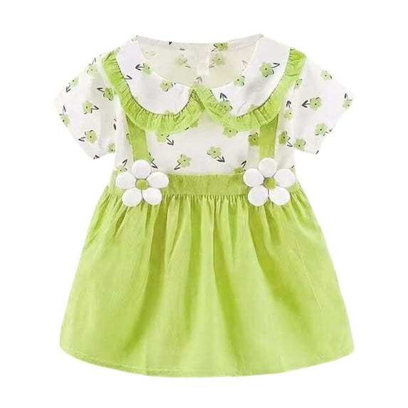 Girls Spring Summer Floral Dress Dresses Baby Toddler Floral Print Sleeveless Dress For Infant Toddler Comfortable Play Outfit Casual Dress for Girl 9-12 Months