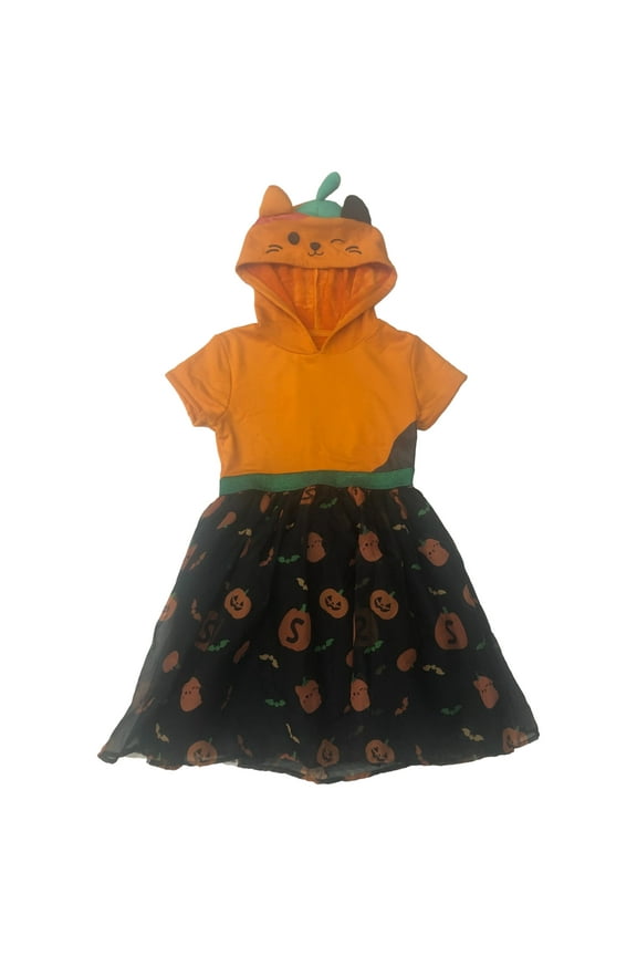 Orange & Black Pumpkin Hooded Cosplay Halloween Dress XL (14)