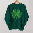 thumbnail image 1 of Girls St Patrick's Day Shirt Green Glitter Clover Print Soft Cotton Long Sleeve Relaxed Fit Top for Kids to Youth,Size 9-10T, 1 of 3