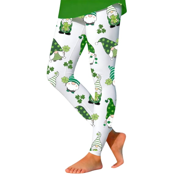 Girls St Patricks Day Printed Leggings Festive Kids Dance Tights Soft Stretch Athletic Bottoms Toddler Youth Clothes