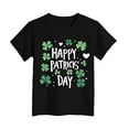 thumbnail image 1 of Girls St Patricks Day Shirt Size 6 Shamrock Graphic Short Sleeve T Shirts Irish Pullover Tops Trendy Girls' Tops, Tees & Blouses Black,7-8 Years, 1 of 4