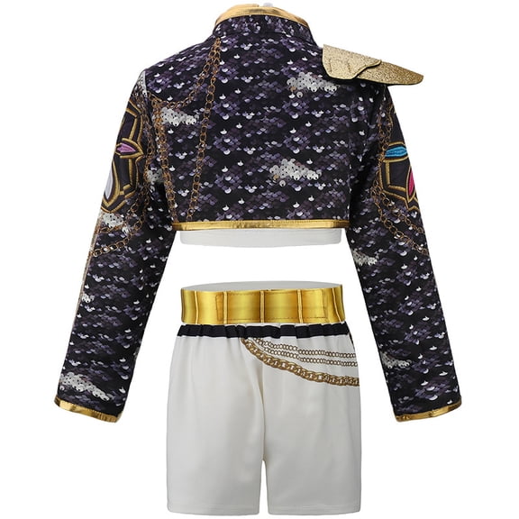 Girls Stage Performance Outfit with Top and Pants Halloween Cosplay Costume