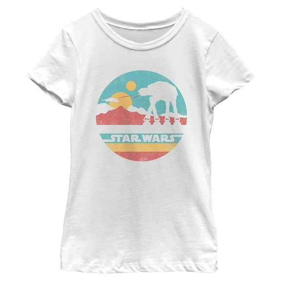 Girls Star Wars AT-AT Retro Circle T Shirt