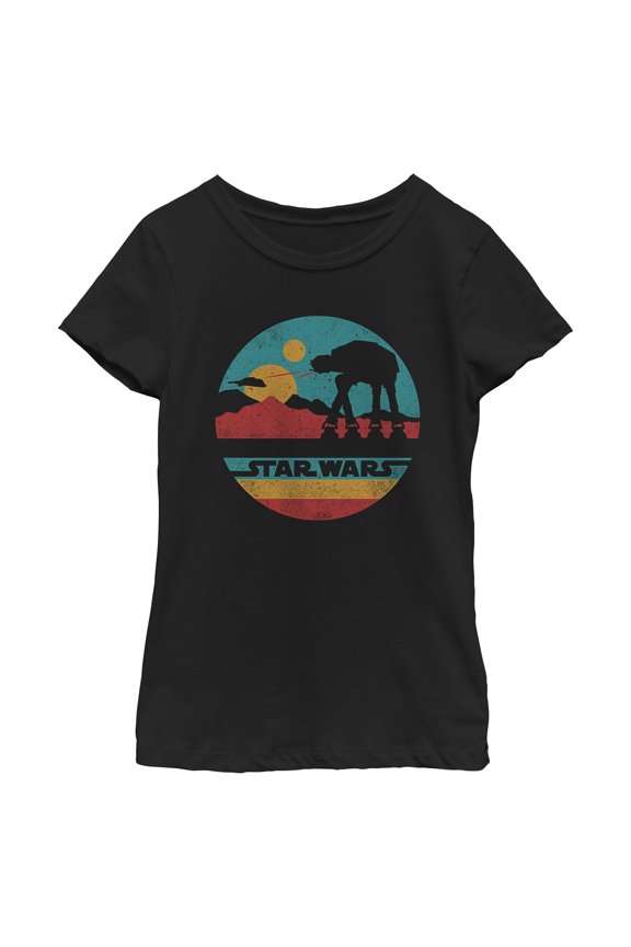 Girls Star Wars AT-AT Retro Circle T Shirt