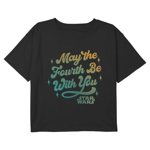 Girls Star Wars Celebrate The Fourth Logo Graphic Cropped T-Shirt