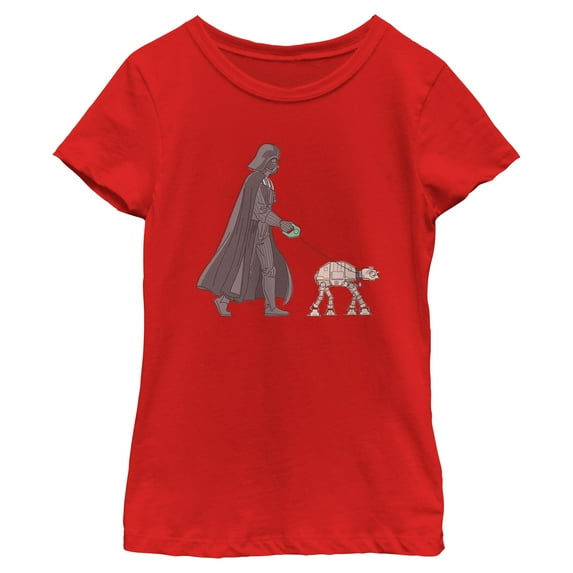Girls Star Wars Darth Vader AT-AT Walking the Dog T Shirt