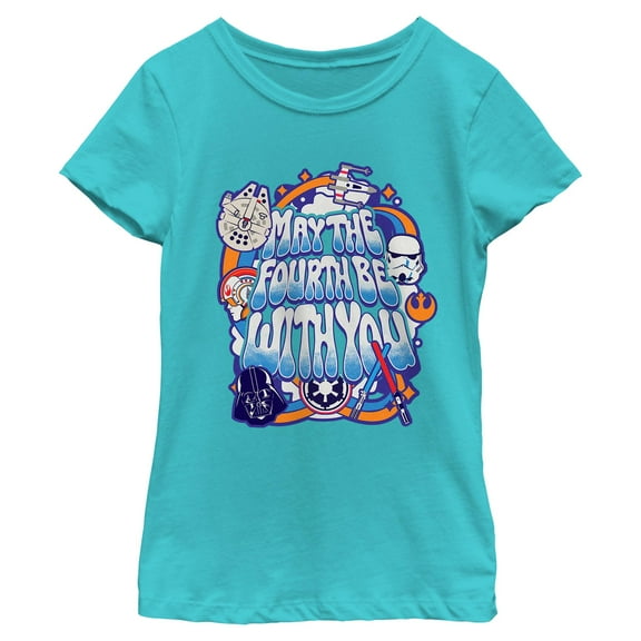 Girls Star Wars May The 4th Be With You T Shirt