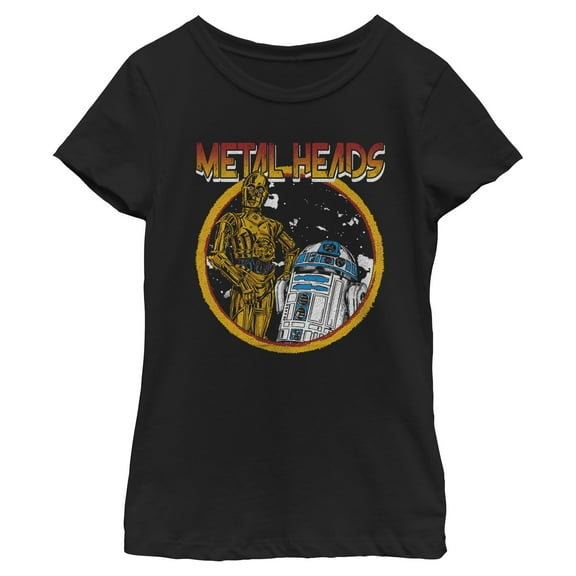 Girls Star Wars Metal Head Rock Droids T Shirt