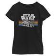 thumbnail image 1 of Girls Star Wars Millennium Falcon 77' Vintage Stripes T Shirt, 1 of 4