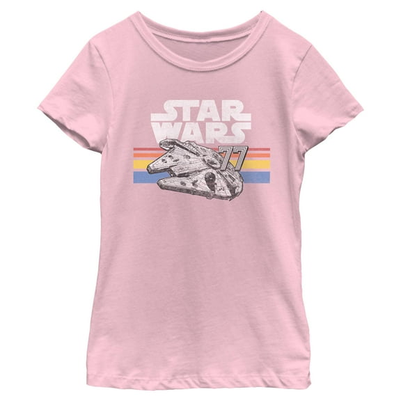Girls Star Wars Millennium Falcon 77' Vintage Stripes T Shirt