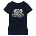thumbnail image 1 of Girls Star Wars Millennium Falcon 77' Vintage Stripes T Shirt, 1 of 4