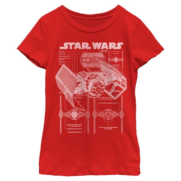 Girls Star Wars TIE Fighter Schematic T Shirt
