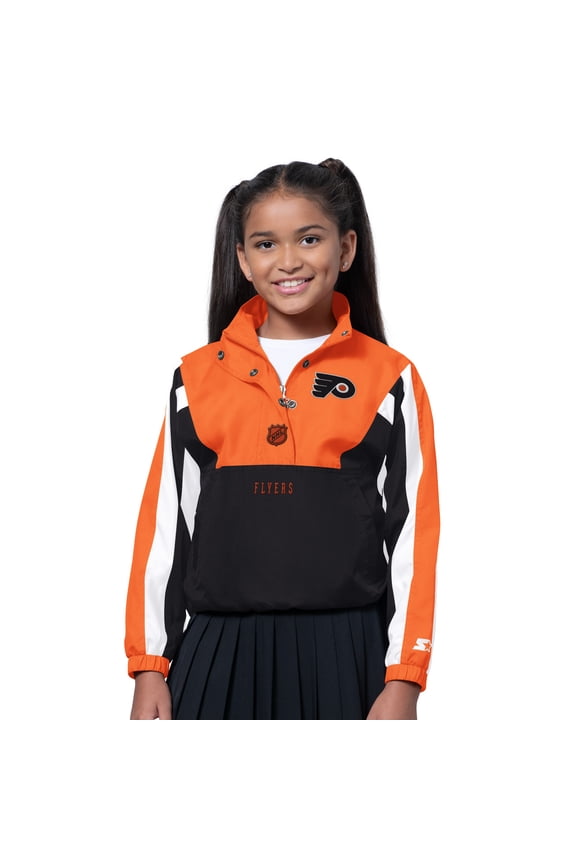 Girls Starter  Orange/Black Philadelphia Flyers Key Player Half Zip Jacket