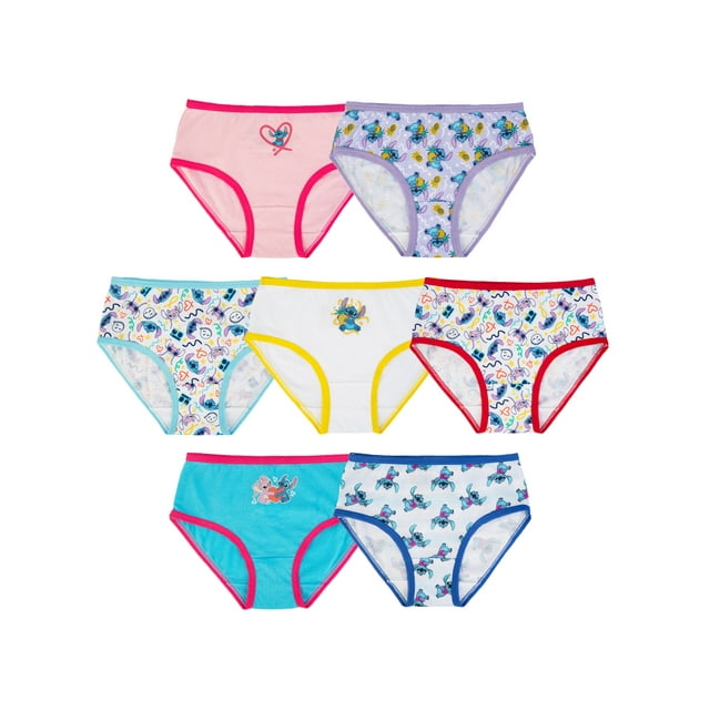 Girls Stitch 7 Pack Character Underwear, Size 46