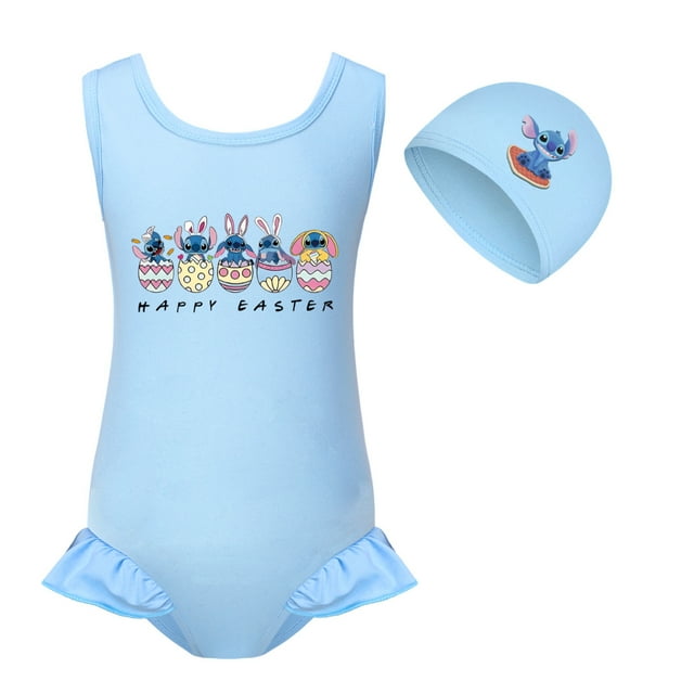 Girls Stitch Swimsuit Sets Cute Cartoon Design One Piece Swimsuit with Girls Stitch Swimsuit Sets Cute Cartoon Design One Piece Swimsuit with
