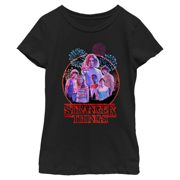 Netflix Girl's Stranger Things Friends And Fireworks T Shirt