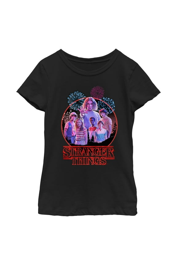 Netflix Girl's Stranger Things Friends And Fireworks T Shirt