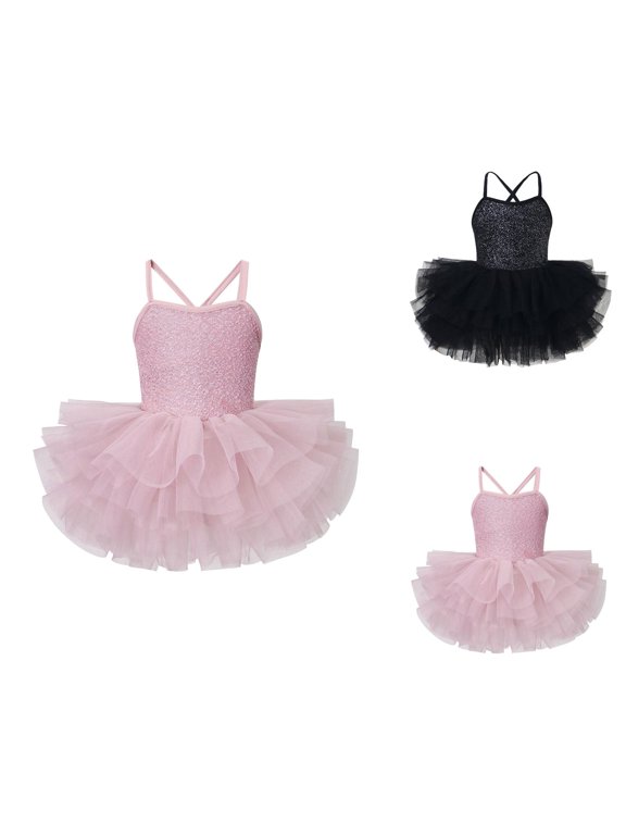 Girls Strap Ballet Practice Dress – Minimalist Leotard Style Training Gown, Essential Studio Wear, Functional Base Under Pink Dress for Girls Layering Looks